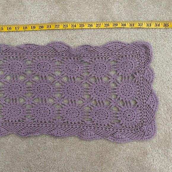Vintage Lavender Crocheted Scarf - Picture 3 of 4